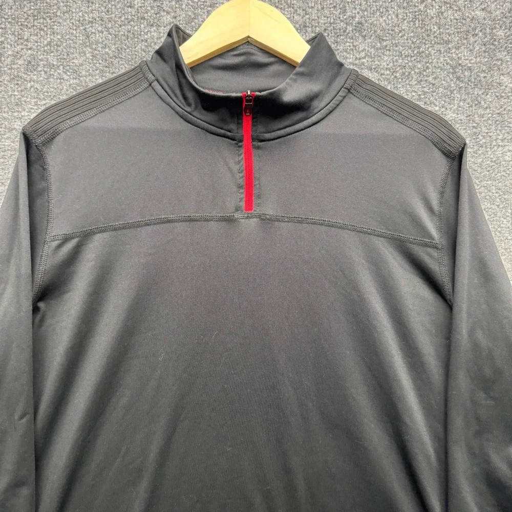 Spyder Active 1/4 Zip Pullover Mens L‎ Black Long Sleeve ProWEB Athletic Fleece